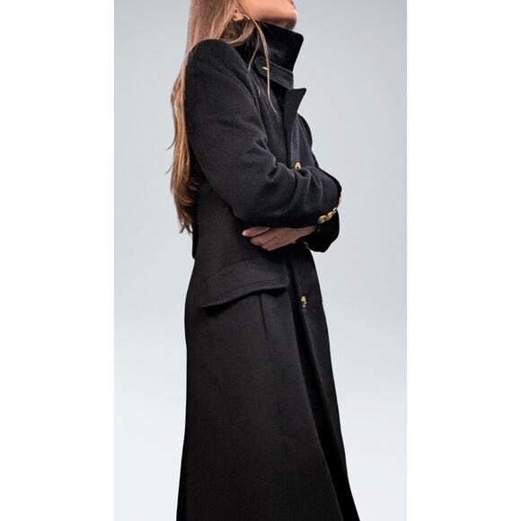 Neiman Marcus Cashmere Wool Black Coat Size - 2 - Picture 3 of 8
